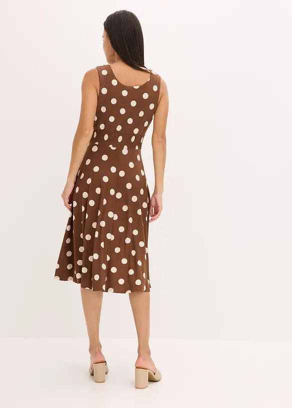 Shirtkleid mit Punkten in braun von hinten (Totalaufnahme) - bonprix