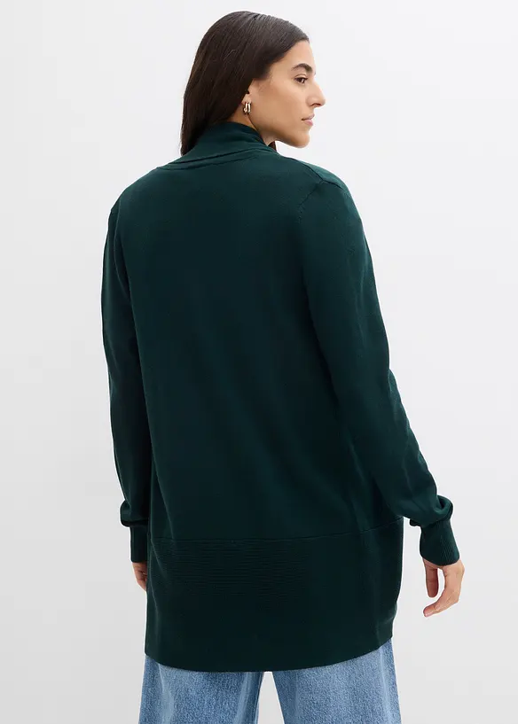 Feinstrickjacke in grün von hinten (im Anschnitt) - bonprix