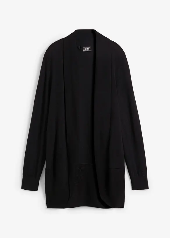 Feinstrickjacke in schwarz von vorne - bonprix