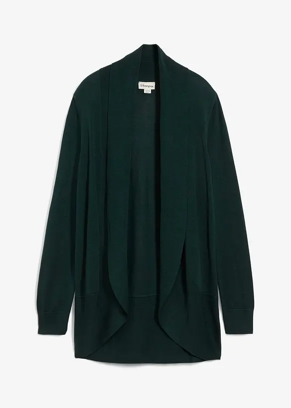 Feinstrickjacke in grün von vorne - bonprix