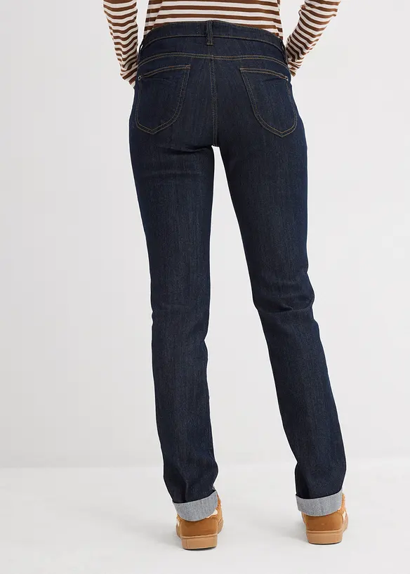 Straight Jeans High Waist, Stretch in blau von hinten - bonprix