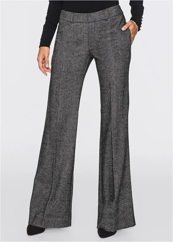 Marlenehose in grau von vorne - bonprix