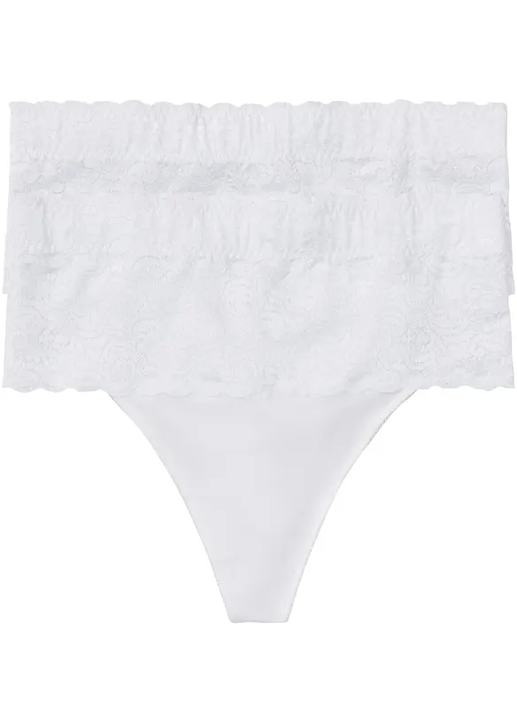 Medium Shape String (2er Pack) in weiß von vorne - bonprix