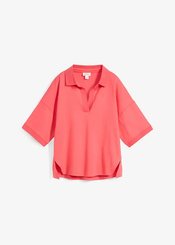 Poloshirt aus reiner Bio-Baumwolle in pink von vorne - bonprix