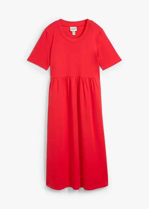 Jerseykleid aus schwerer Baumwolle in rot von vorne - bonprix