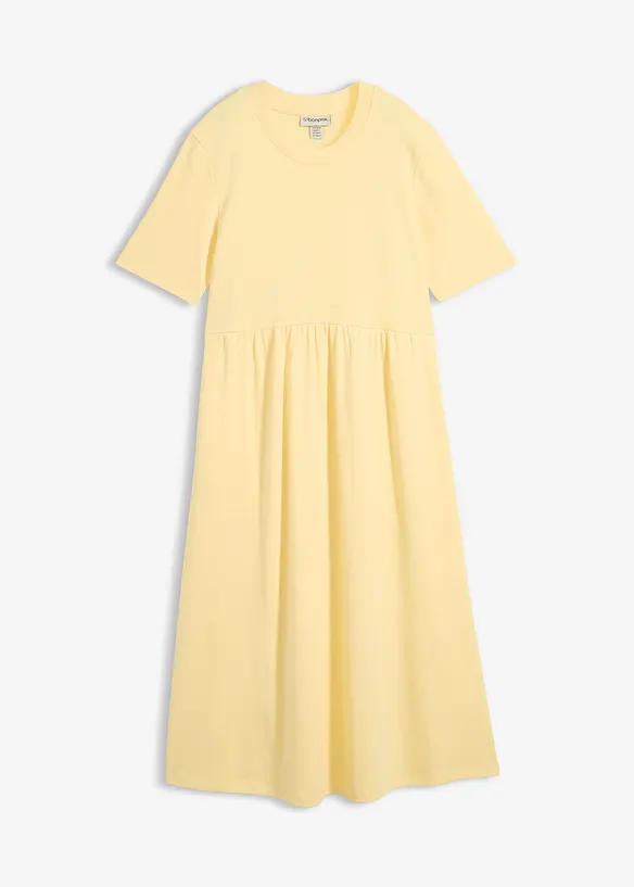 Jerseykleid aus schwerer Baumwolle in gelb von vorne - bonprix