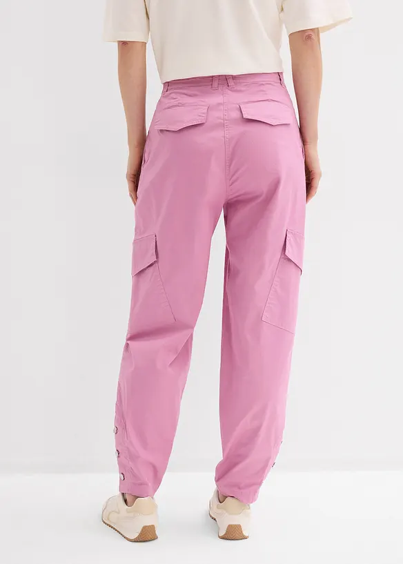 Cargohose aus Baumwoll-Stretch in rosa von hinten - bonprix