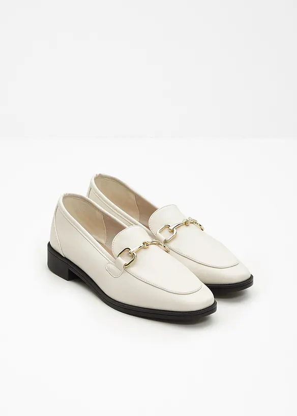 Loafer mit Schnalle in weiß - bonprix
