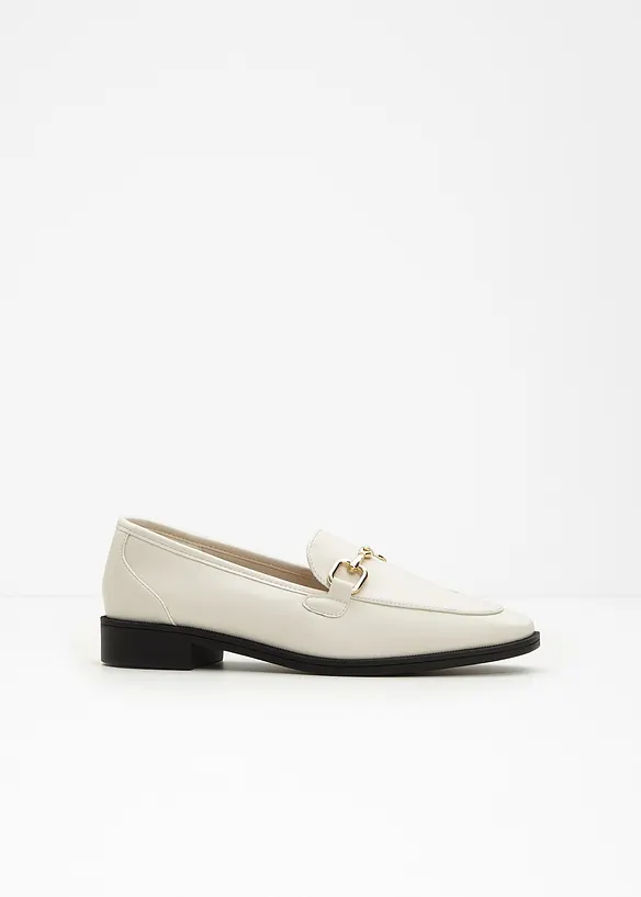 Loafer mit Schnalle in weiß - bonprix
