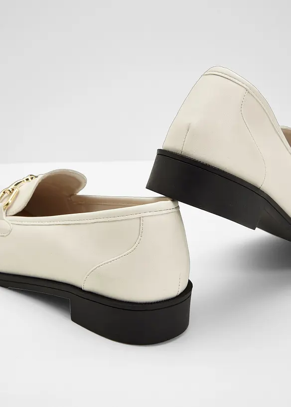 Loafer mit Schnalle in weiß - bonprix