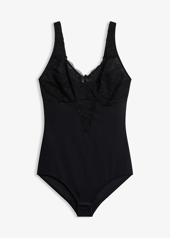 Medium Shape Body ohne Bügel mit Spitze in schwarz von vorne - bonprix