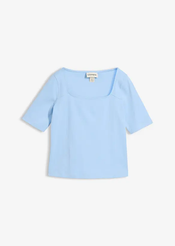 T-Shirt aus schwerer Bio-Baumwolle in blau von vorne - bonprix T-Shirt aus schwerer Bio-Baumwolle in blau von vorne - bonprix