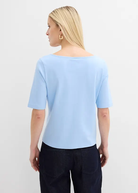 T-Shirt aus schwerer Bio-Baumwolle in blau von hinten (im Anschnitt) - bonprix T-Shirt aus schwerer Bio-Baumwolle in blau von hinten (im Anschnitt) - bonprix