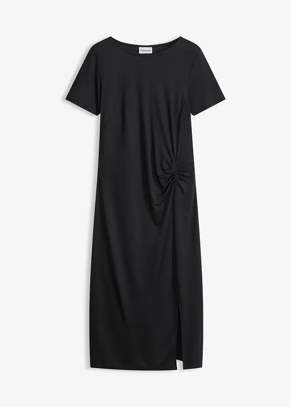 Jerseykleid aus Viskose-Mix in schwarz von vorne - bonprix