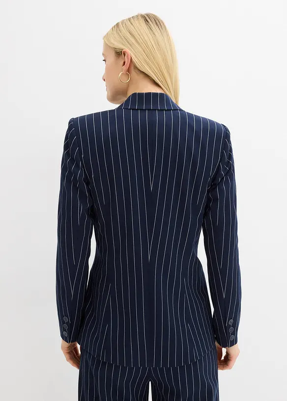 Blazer mit Nadelstreifen in blau von hinten (im Anschnitt) - bonprix