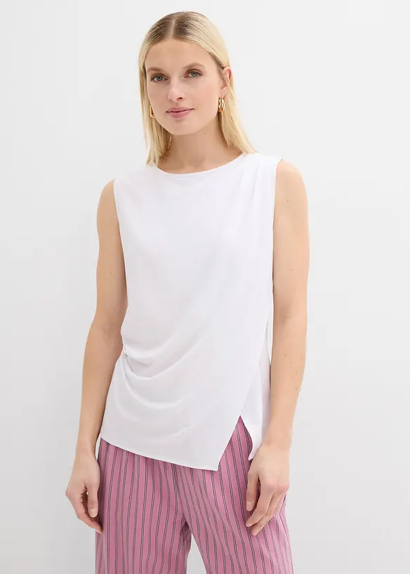 Asymmetrisches Top in weiß von vorne (im Anschnitt) - bonprix
