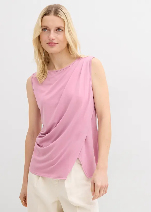 Asymmetrisches Top in rosa von vorne (im Anschnitt) - bonprix