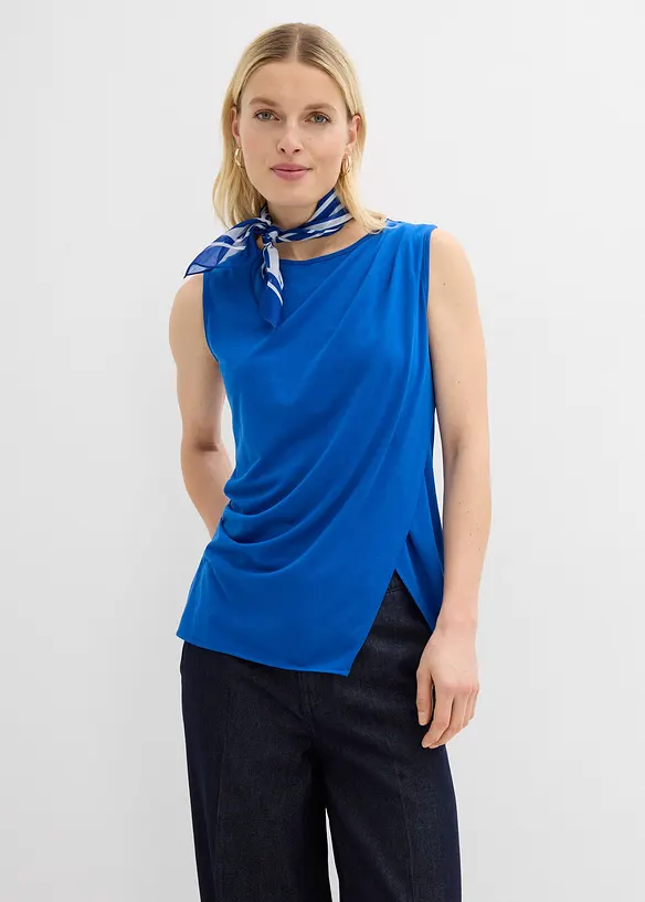 Asymmetrisches Top in blau von vorne (im Anschnitt) - bonprix