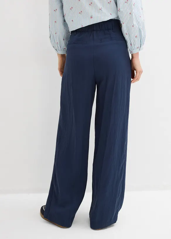 Twillhose mit Taillienregulierung in blau von hinten - bonprix