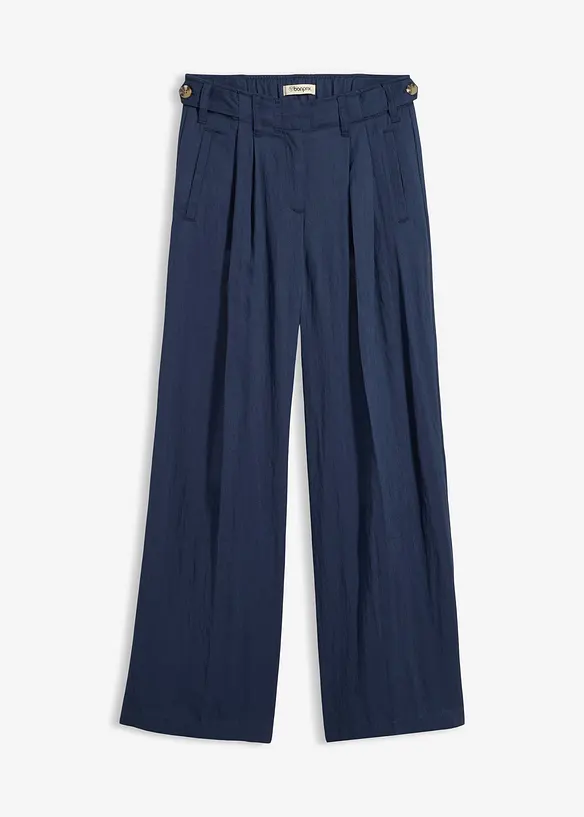 Twillhose mit Taillienregulierung in blau von vorne - bonprix