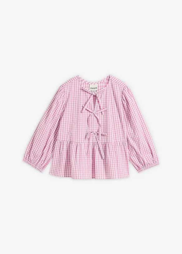 Blusenshirt mit Bindedetail in rosa von vorne - bonprix Blusenshirt mit Bindedetail in rosa von vorne - bonprix