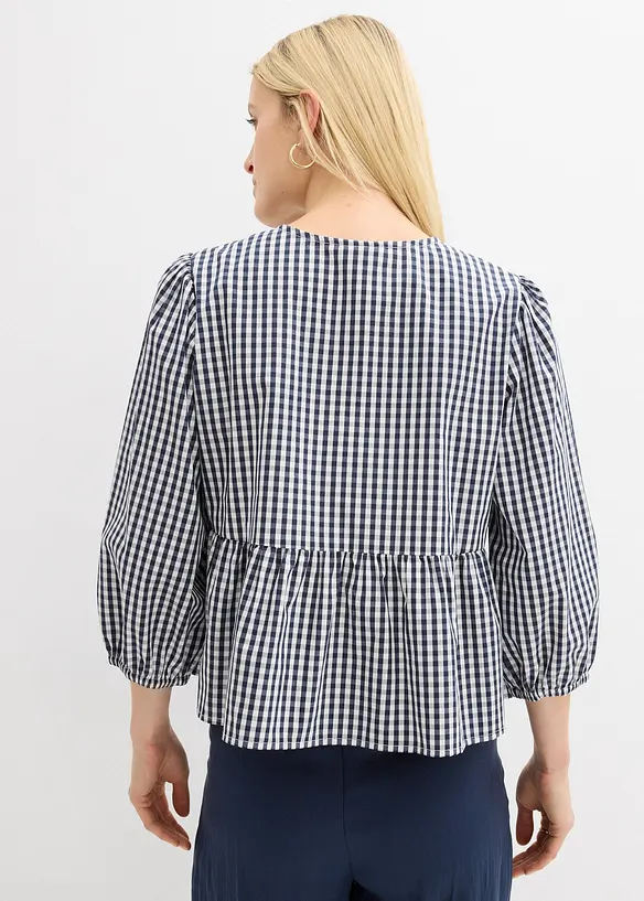 Blusenshirt mit Bindedetail in blau von hinten (im Anschnitt) - bonprix Blusenshirt mit Bindedetail in blau von hinten (im Anschnitt) - bonprix