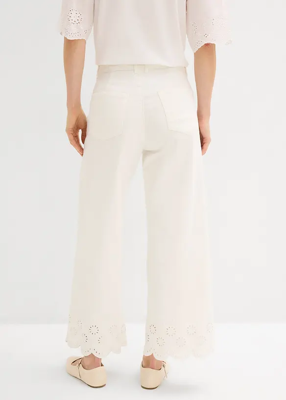 Culotte  aus elastischem Baumwoll-Mix in weiß von hinten - bonprix