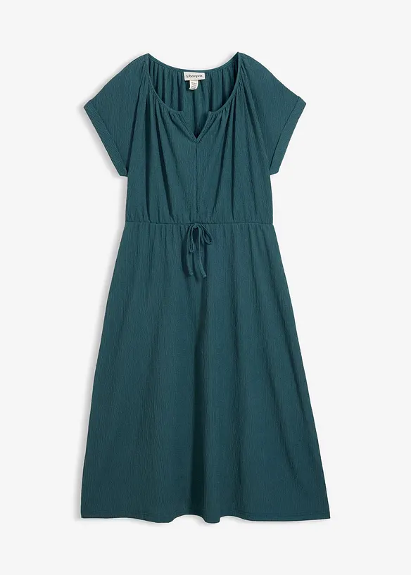Jersey Kleid aus fließendem Viskose-Mix in petrol von vorne - bonprix Jersey Kleid aus fließendem Viskose-Mix in petrol von vorne - bonprix