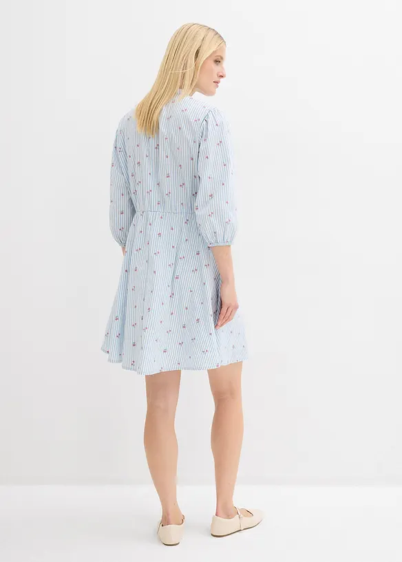 Minikleid aus reiner Baumwolle in blau von hinten (Totalaufnahme) - bonprix Minikleid aus reiner Baumwolle in blau von hinten (Totalaufnahme) - bonprix