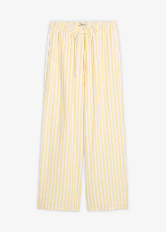 Marlenehose aus fließendem Viskose-Mix in gelb von vorne - bonprix Marlenehose aus fließendem Viskose-Mix in gelb von vorne - bonprix
