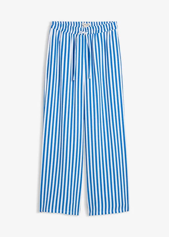 Marlenehose aus fließendem Viskose-Mix in blau von vorne - bonprix Marlenehose aus fließendem Viskose-Mix in blau von vorne - bonprix