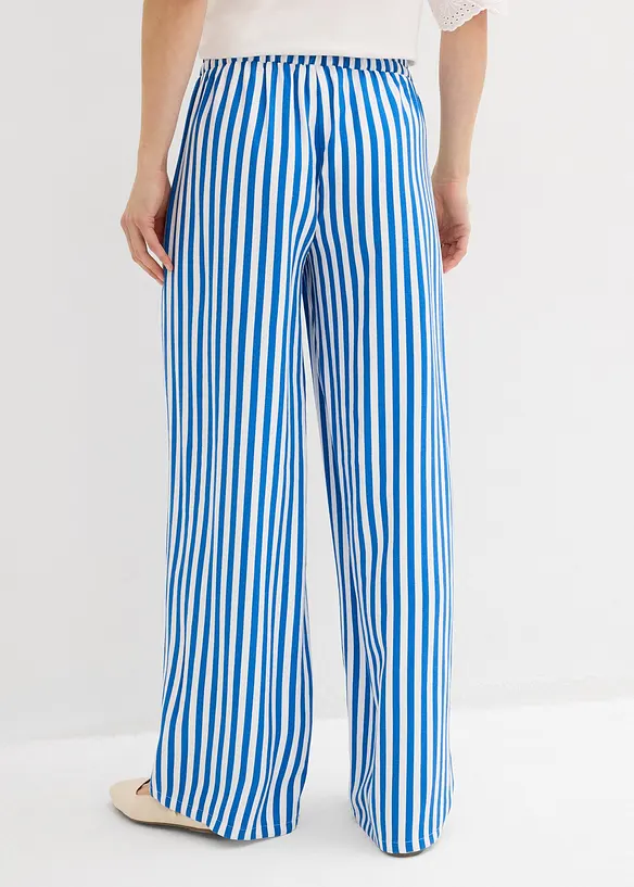 Marlenehose aus fließendem Viskose-Mix in blau von hinten - bonprix Marlenehose aus fließendem Viskose-Mix in blau von hinten - bonprix