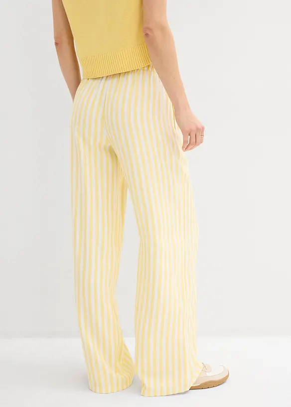 Marlenehose aus fließendem Viskose-Mix in gelb von hinten - bonprix Marlenehose aus fließendem Viskose-Mix in gelb von hinten - bonprix