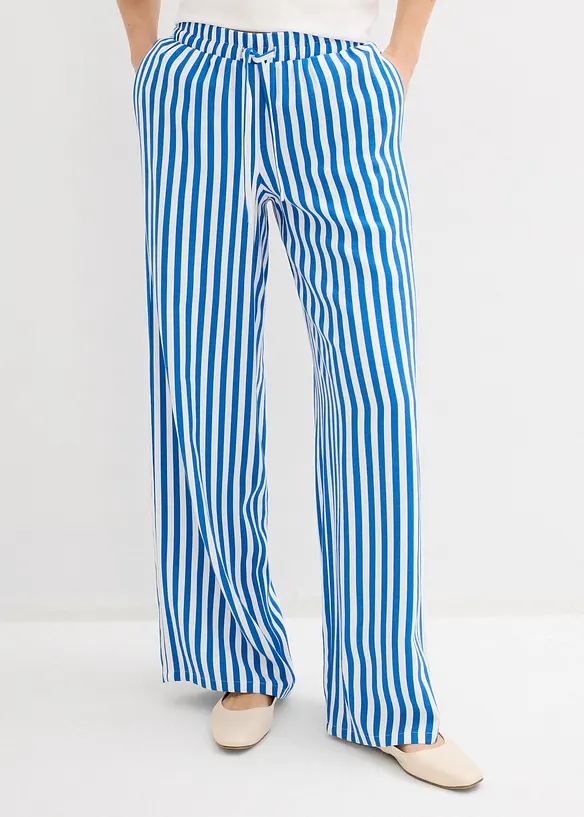 Marlenehose aus fließendem Viskose-Mix in blau von vorne - bonprix Marlenehose aus fließendem Viskose-Mix in blau von vorne - bonprix