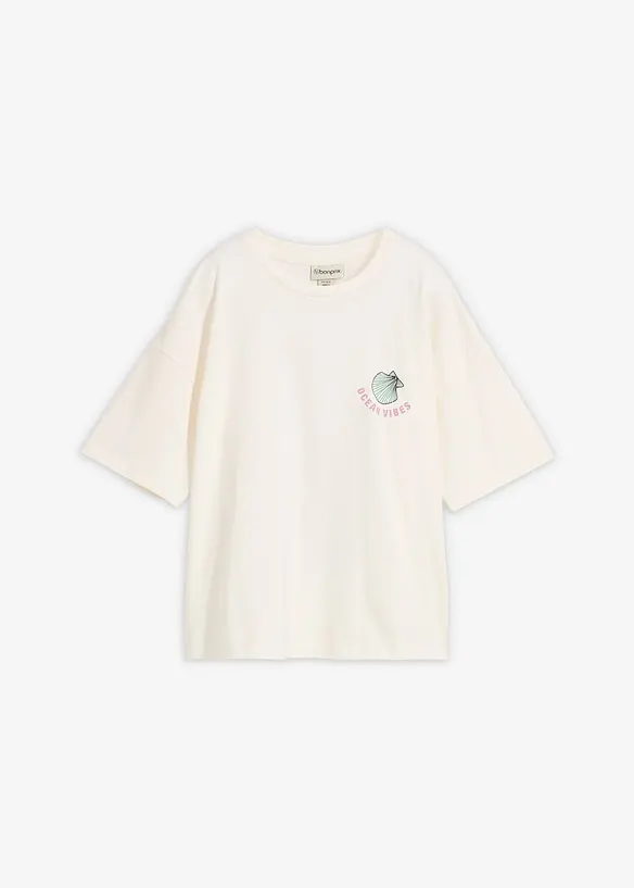 Oversize-Shirt in weiß von vorne - bonprix
