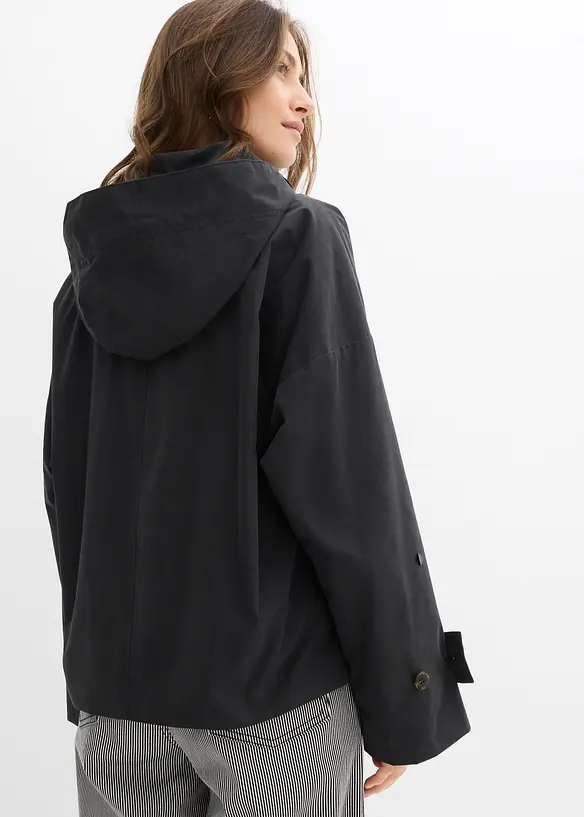Oversize Übergangsjacke in schwarz von hinten (im Anschnitt) - bonprix
