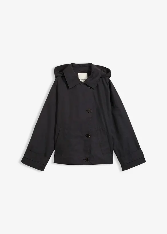 Oversize Übergangsjacke in schwarz von vorne - bonprix