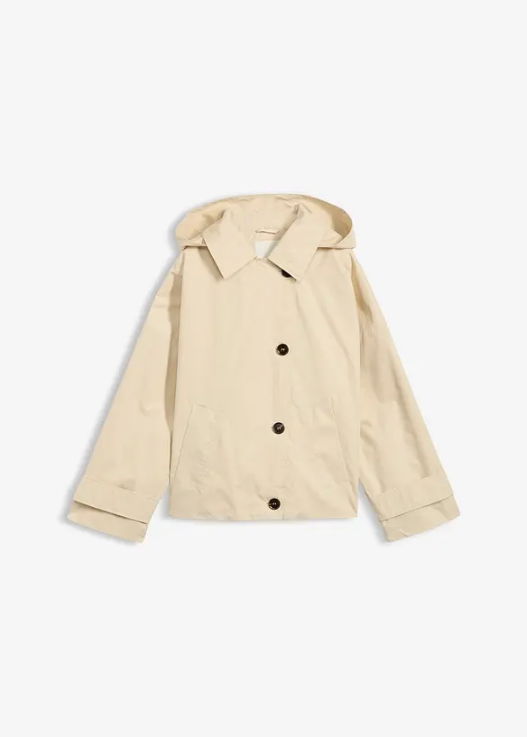 Oversize Übergangsjacke in beige von vorne - bonprix
