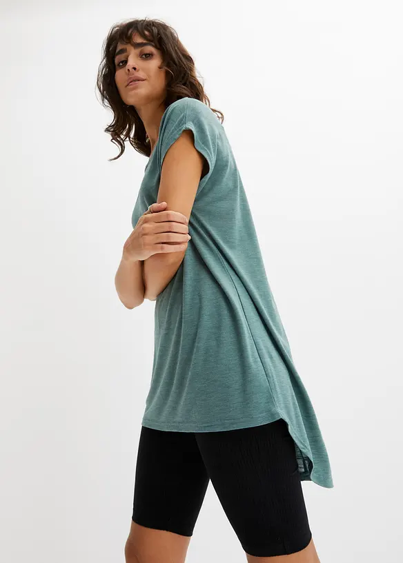 Longshirt aus Viskose-Mischung in grün von vorne (im Anschnitt) - bonprix Longshirt aus Viskose-Mischung in grün von vorne (im Anschnitt) - bonprix