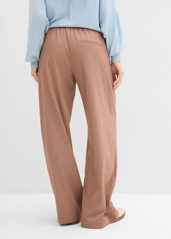 Palazzo-Hose mit Bequembund in braun von hinten - bonprix