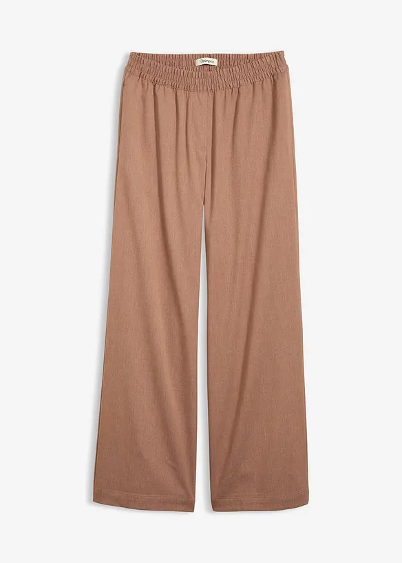Palazzo-Hose mit Bequembund in braun von vorne - bonprix