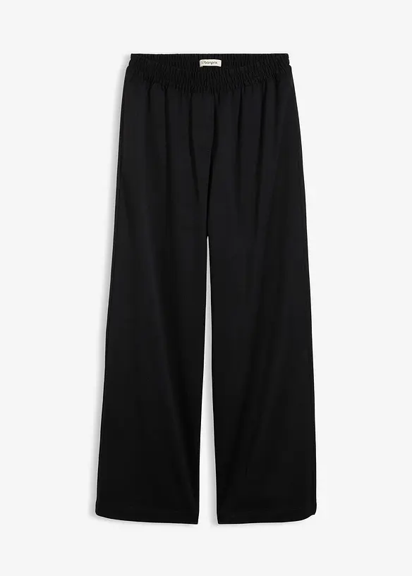 Palazzo-Hose mit Bequembund in schwarz von vorne - bonprix