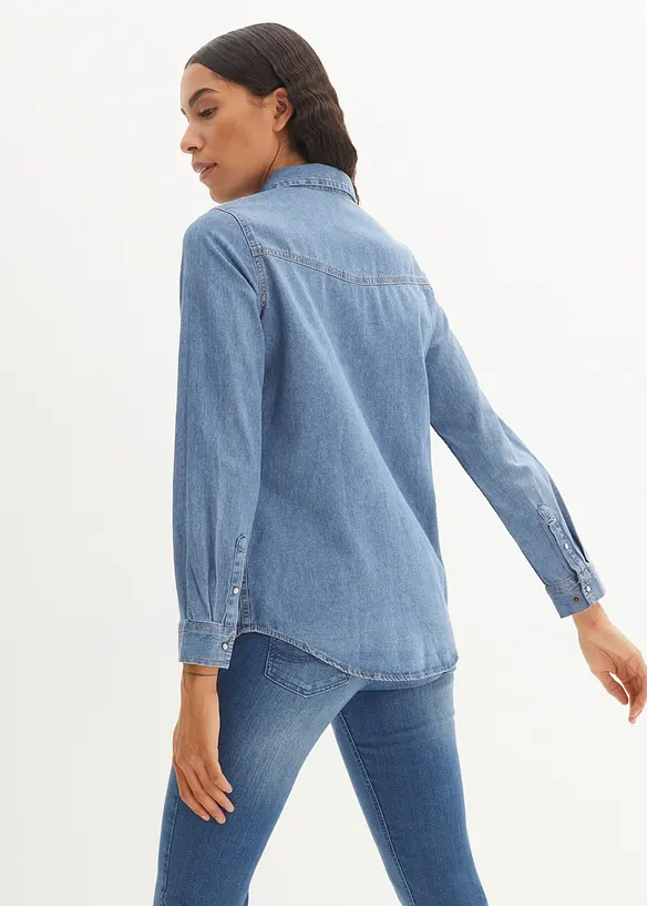 Jeanshemd in blau von hinten (im Anschnitt) - bonprix