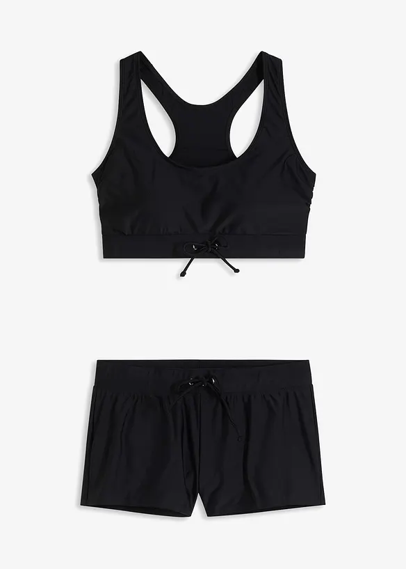 Sport Bustier-Bikini (2-tlg.Set) in schwarz von vorne - bonprix