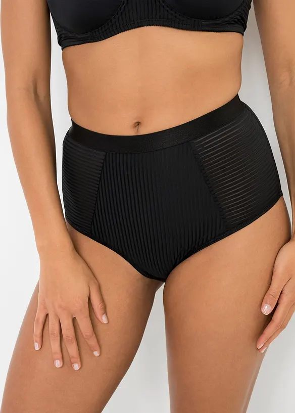 Highwaist Slip  ( 2er Pack) in schwarz von vorne - bonprix