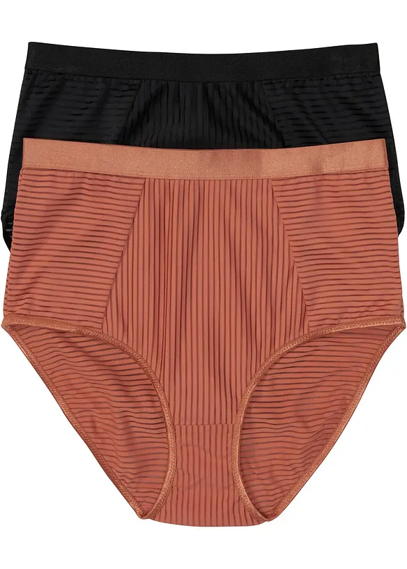 Highwaist Slip  ( 2er Pack) in schwarz von vorne - bonprix