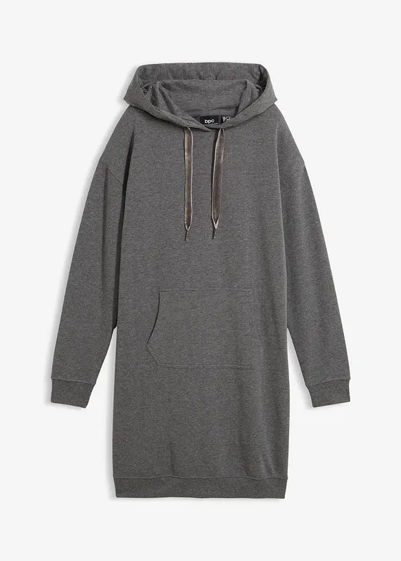 Mini-Sweatkleid in grau von vorne - bonprix