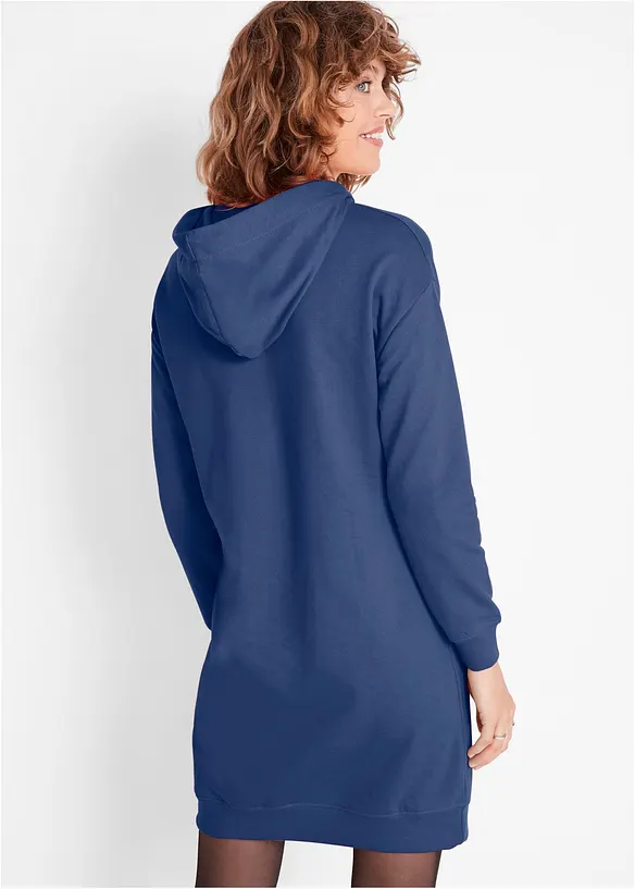 Mini-Sweatkleid in blau von hinten (Totalaufnahme) - bonprix