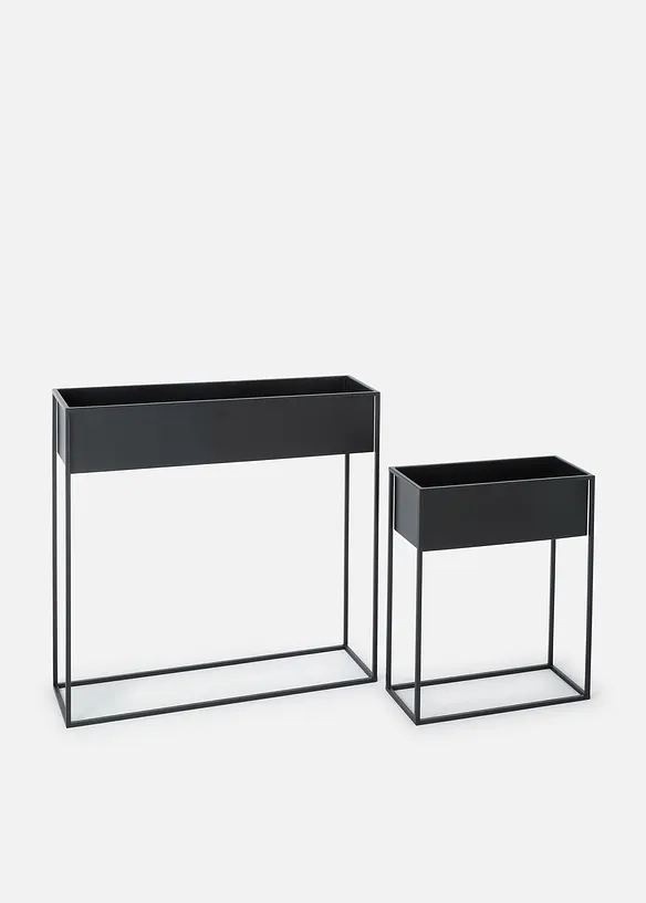 Pflanzkasten (2-tlg. Set) in schwarz von vorne - bonprix