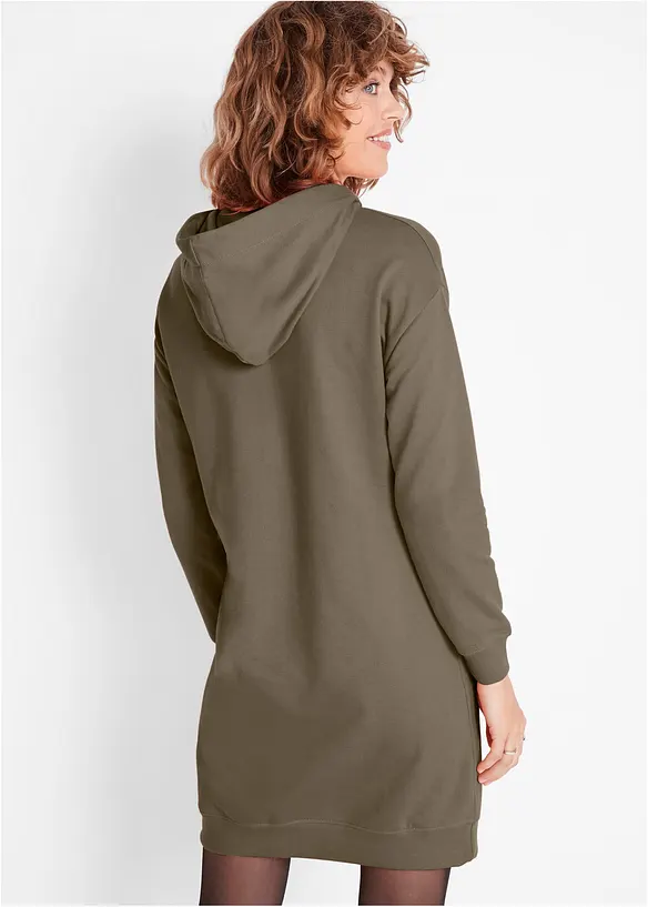 Mini-Sweatkleid in grün von hinten (Totalaufnahme) - bonprix